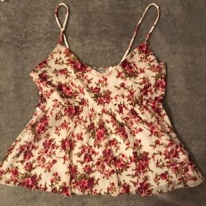 Floral babydoll tank top